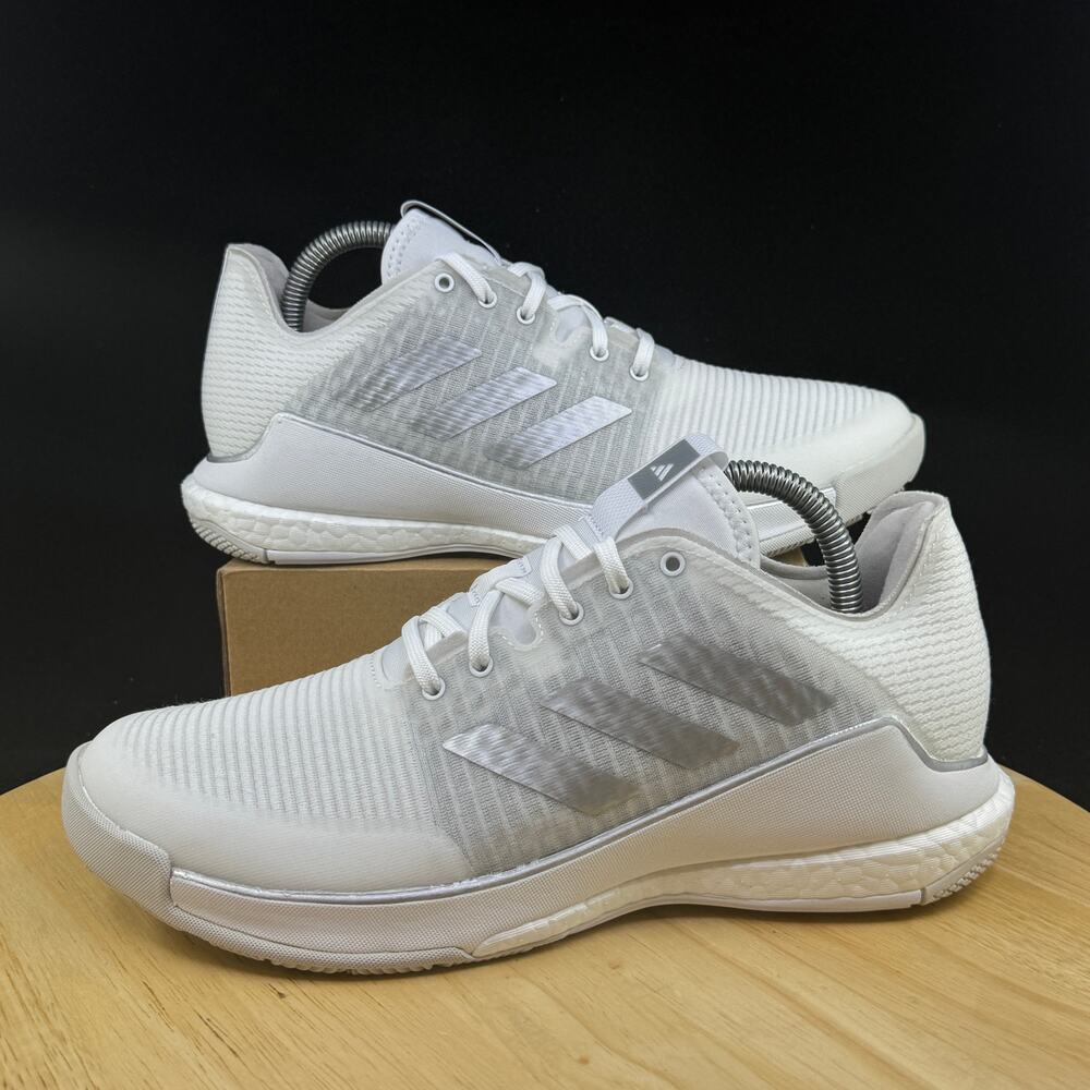 Adidas Women’s Size 7 Crazyflight Volleyball Shoes White Silver Grey IG3970